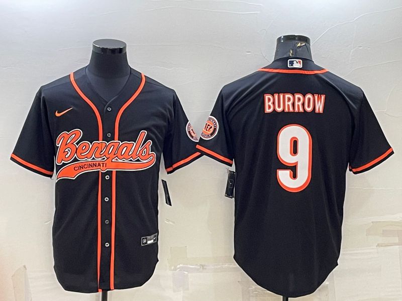 Men Cincinnati Bengals #9 Burrow Black 2022 Nike Co branded NFL Jersey->cincinnati bengals->NFL Jersey